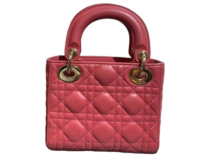 Borsa Dior in pelle di agnello rosa ibisco