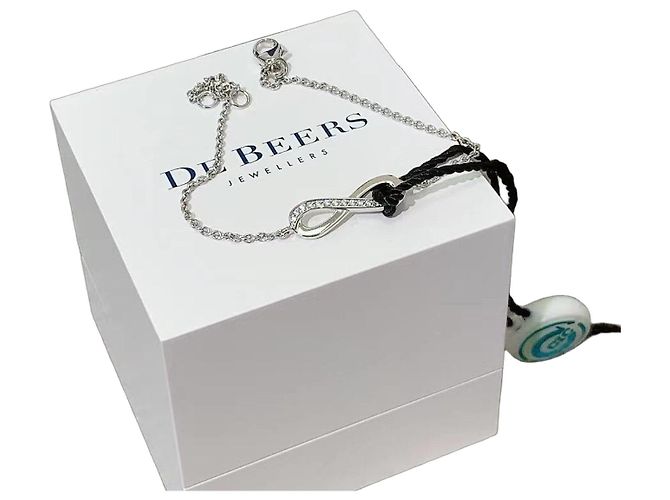 Pulseira De Beers de diamante prateada Prata