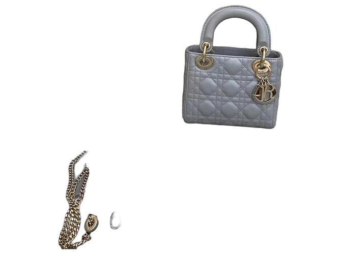 Dior Triple Gem Handtasche aus Lammleder Grau Matt