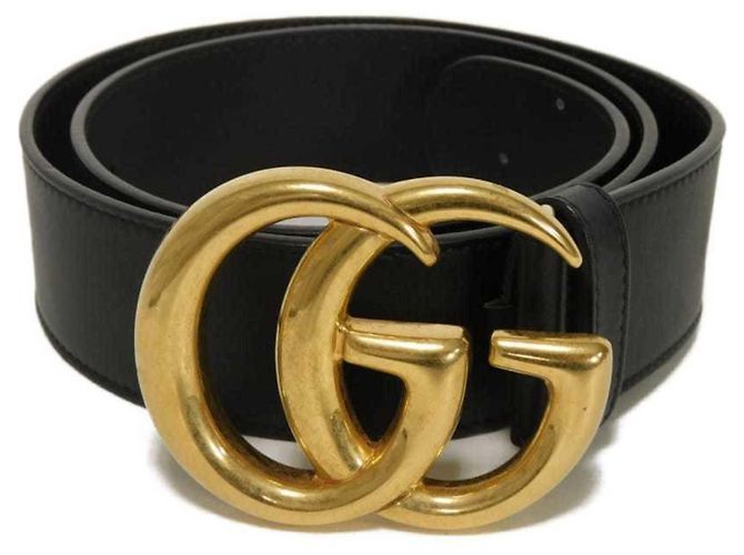 Cinturón de cuero de ternera Gucci Negro