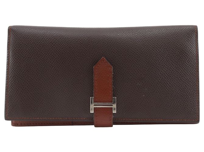 Hermès Hermes Bearn Soufflé Long Wallet Brown Multiple colors