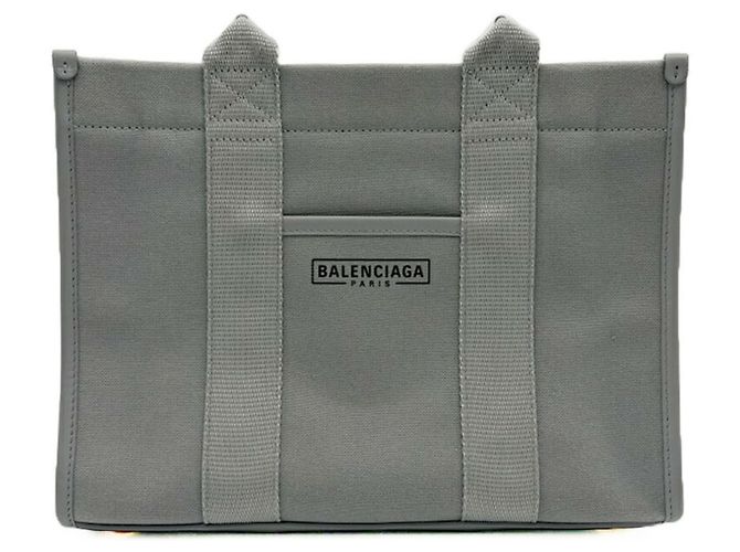 Bolsa tote de lona e couro cinza Balenciaga Marrom