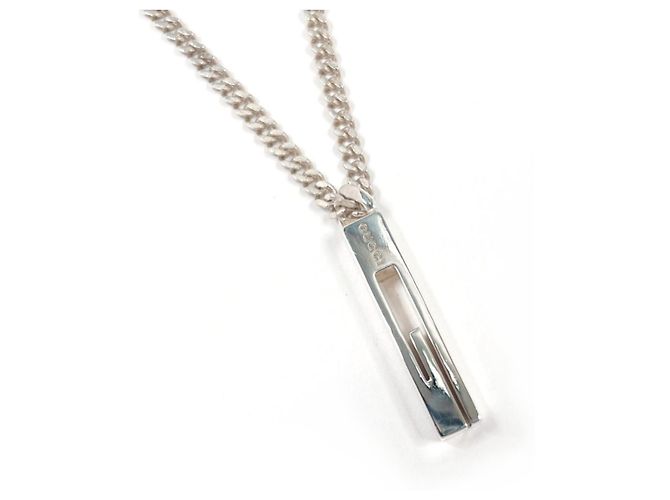GUCCI G-Ausschnitt-Halskette Silber
