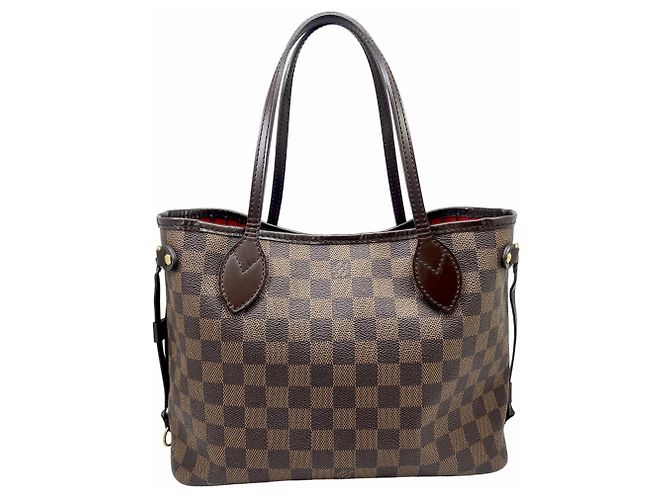 Borsa Tote Louis Vuitton Damier Neverfull PM Marrone