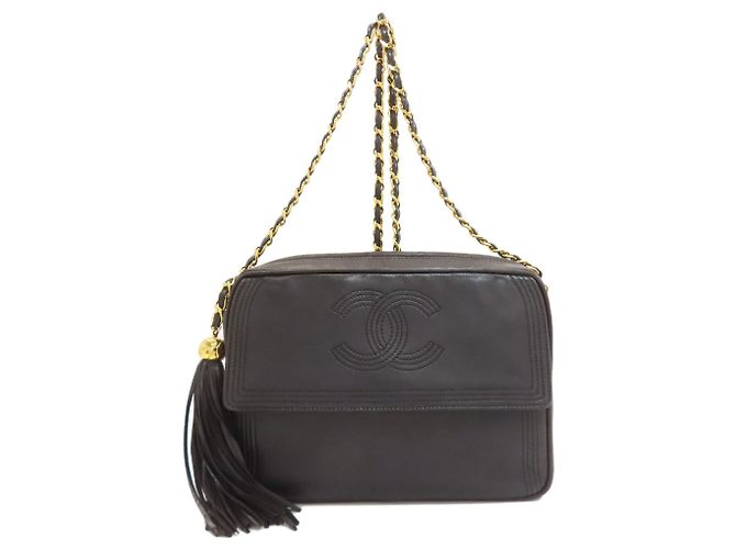 Borsa a Spalla con Catena Frangi Chanel Nero