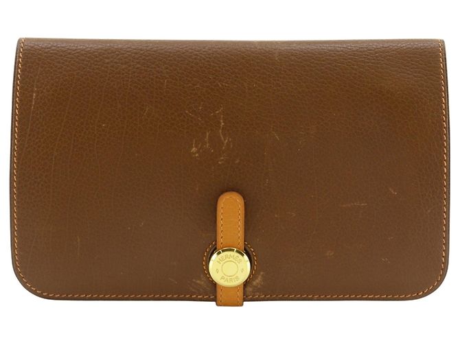 Hermès Hermes Dogon GM Long Wallet Brown