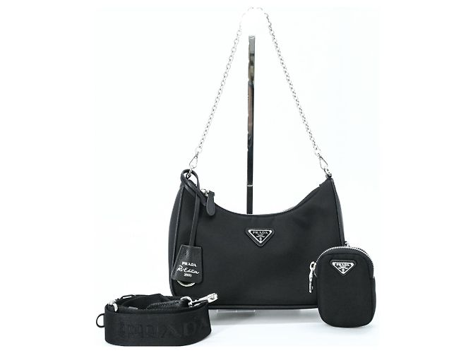 PRADA Re-Edition 2005 Borsa a Spalla in Nylon e Pelle Nero