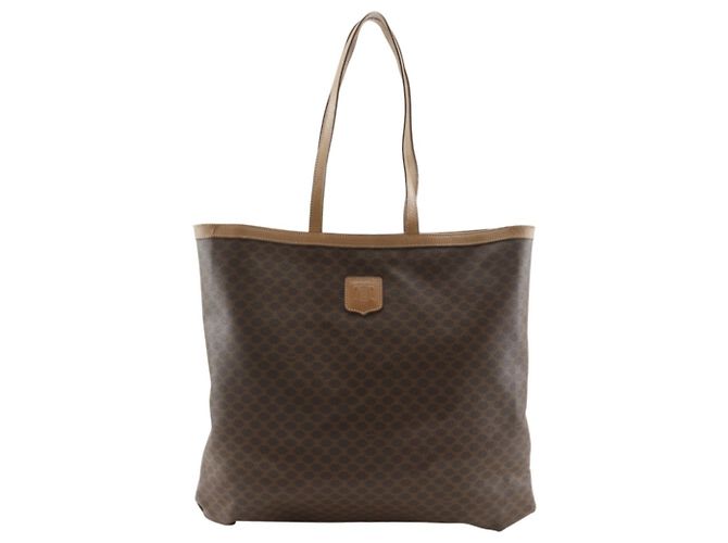 Céline Bolsa Tote de PVC Marrom Celine