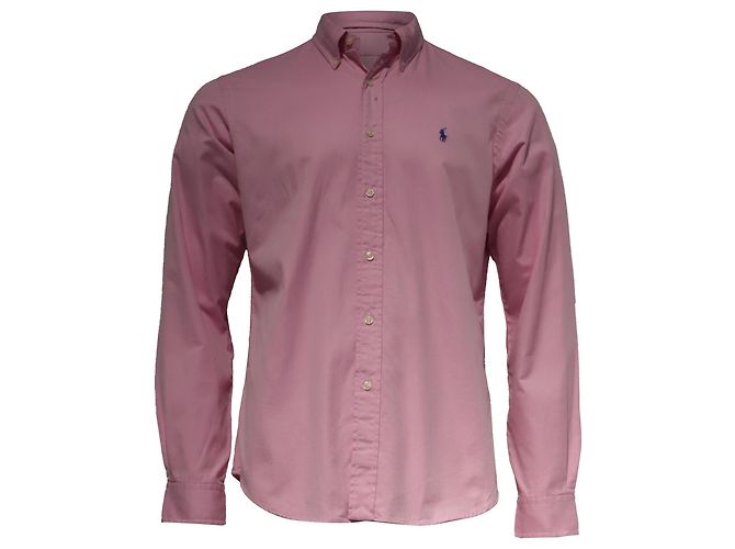 Ralph Lauren Slim Fit Button Down Hemd aus rosa Baumwolle Braun Pink