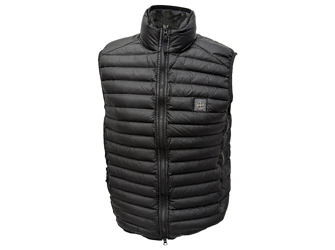 Stone Island Packable Down Vest in Black Nylon
