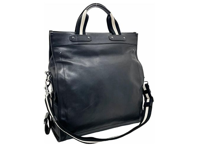 Borsa tote in pelle a righe Bally Nero