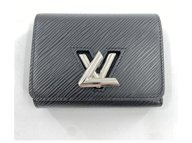 Twist Louis Vuitton Epi Leather Tri-Fold Wallet Black
