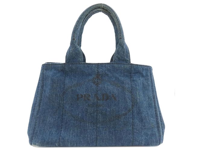 Bolsa tote Canapa Prada em denim marrom