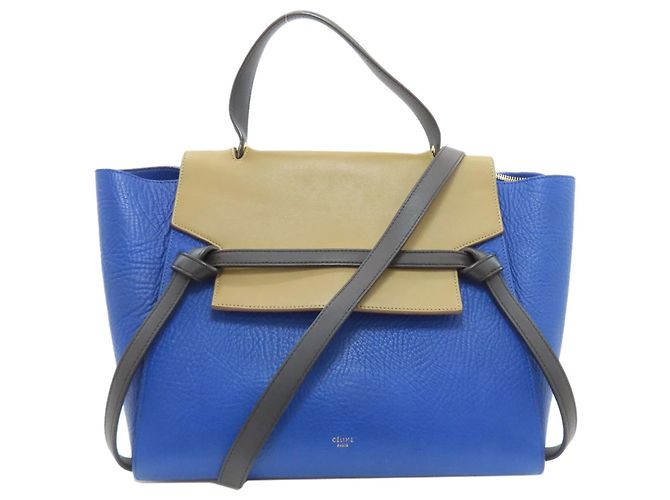 Belt Bag Céline Bolsa Celine 2 em 1 em couro de bezerro Marrom Preto Azul