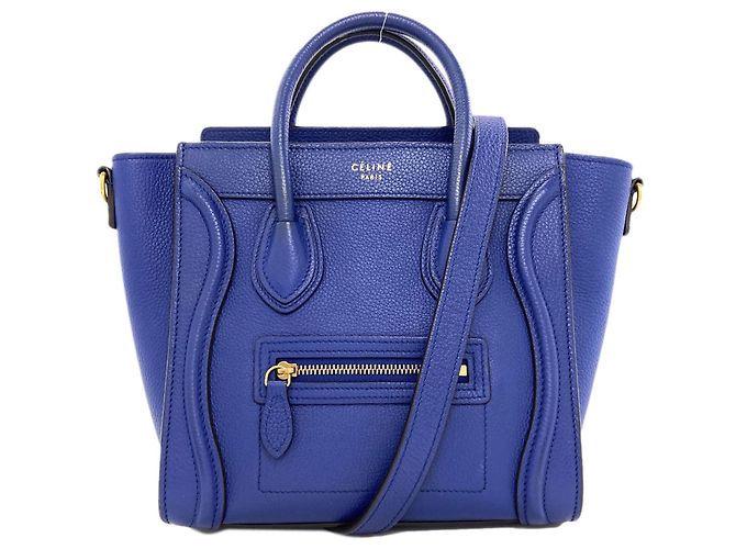 Céline Sac à main Celine Luggage Nano 2-en-1 Bleu