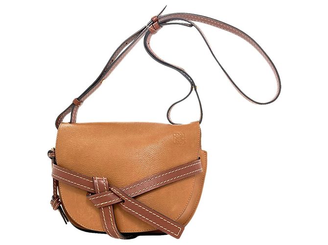 Bolsa Loewe Gate - Bolsa de ombro em couro de bezerro Marrom