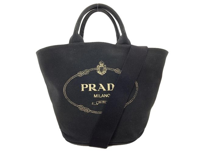 Borsa Tote Canapa 1BG163 di Prada Nero