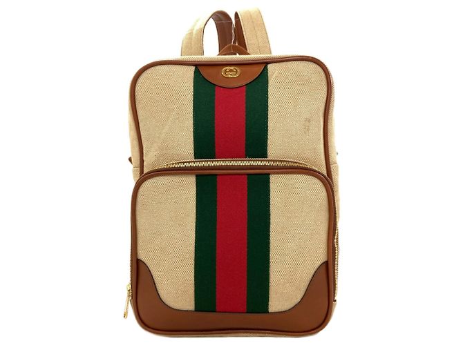 Zaino in tela Gucci Sherry Line Marrone