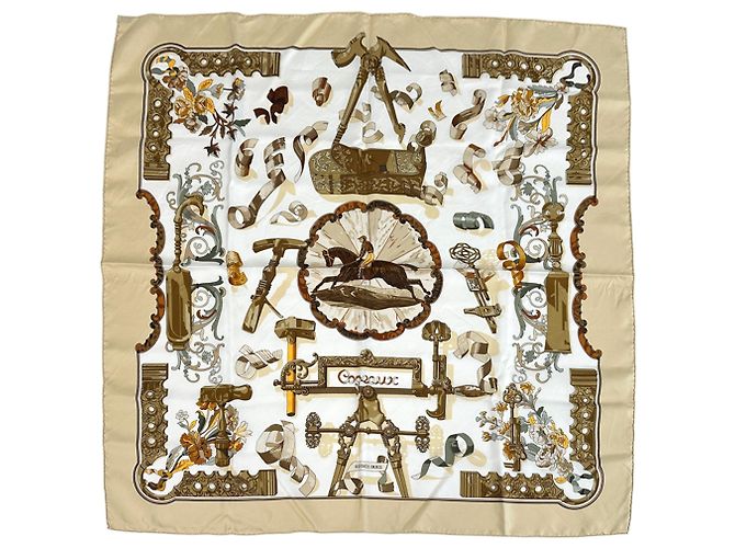 Silk In Cachecol de seda bege Hermès