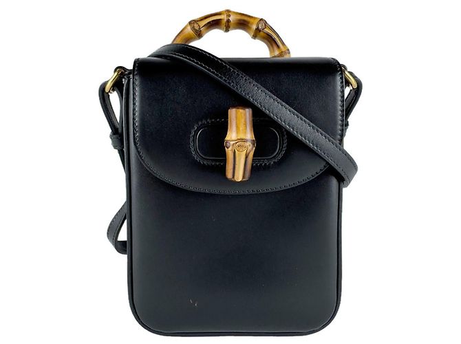 Borsa a spalla in pelle nera Gucci Nero