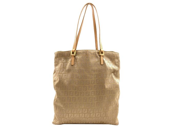 Fendi Zucca Pattern Canvas Handbag Brown