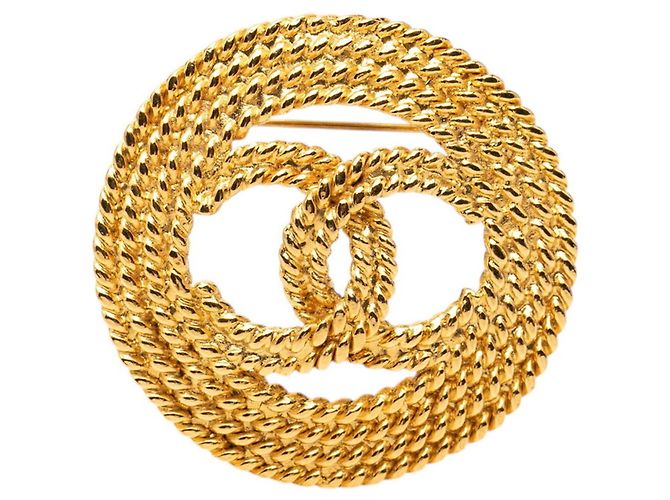 Broche Vintage Coco Mark de Chanel Dorado