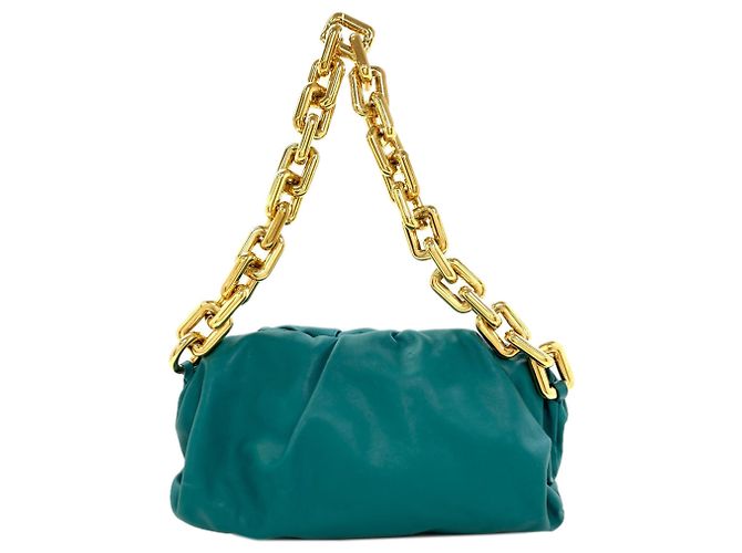 Bolsa de ombro de couro verde Bottega Veneta