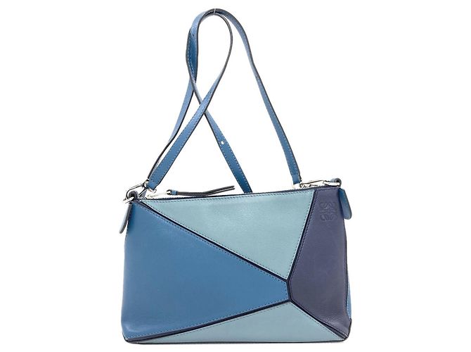 Borsa a Spalla Puzzle Loewe Blu