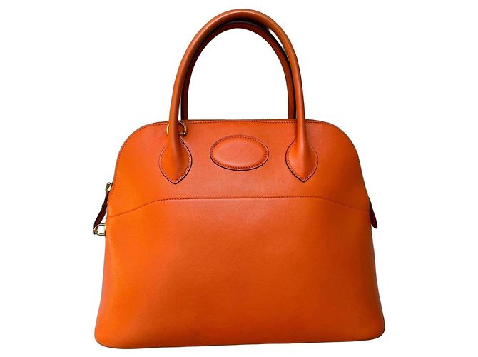 Bolsa Hermès Bolide 31 em couro laranja