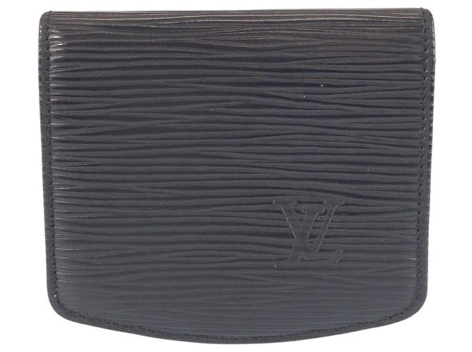 Louis Vuitton Epi Cuvette Spool Coin Purse Black