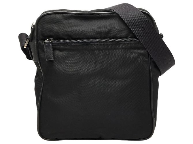 Bolsa de ombro com placa de logo triangular Prada Preto