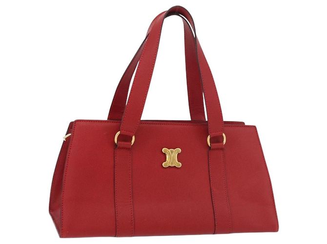 Céline CELINE Handtasche aus rotem Leder mit Gold Auth 176319 Golden