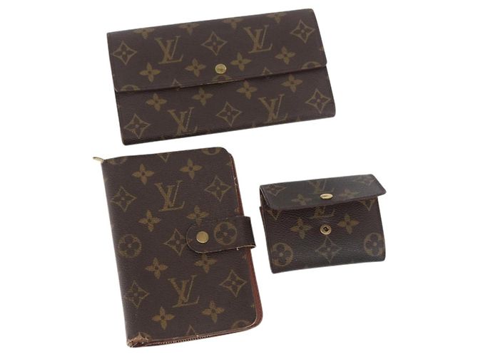 LOUIS VUITTON Monogram Day Planner Cover 3 Set LV Auth 175671