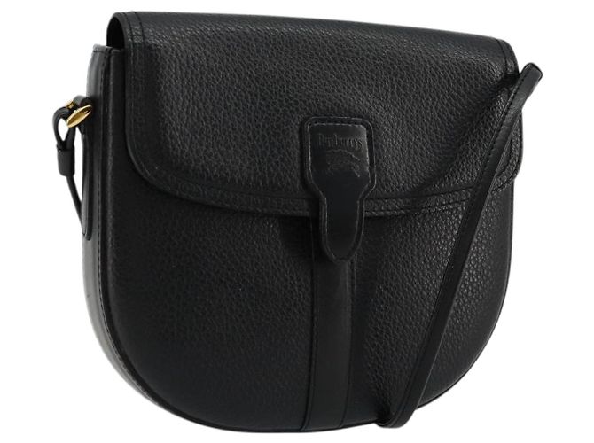 Borsa a Spalla Burberrys in Pelle Nera e Oro Auth 176661 Nero D'oro