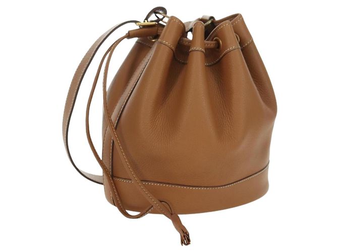 Hermès HERMES Borsa a Spalla Market TPM Pelle Marrone Oro Auth BA12269SAM D'oro