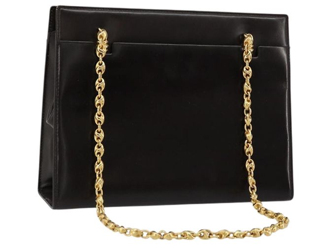 Borsa a spalla in pelle Gucci marrone oro Auth 175919 D'oro