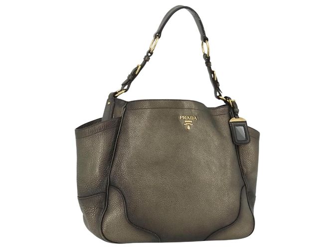 Borsa a Spalla in Pelle PRADA Oro Auth 175839A D'oro
