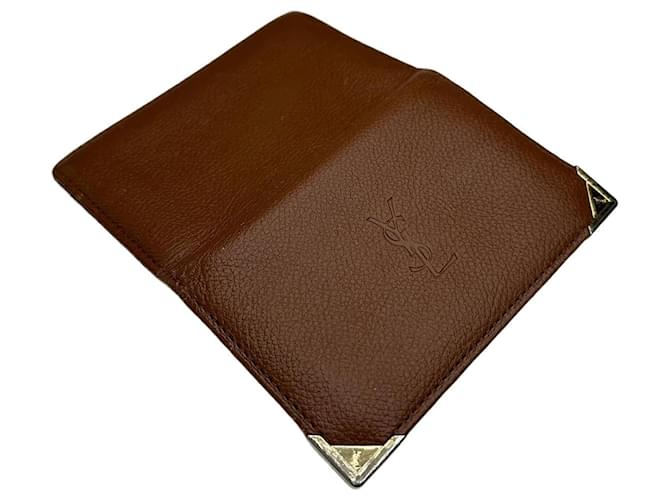 Vintage Yves Saint Laurent Bifold-Kartenhalter aus Leder in Tan Kamel 