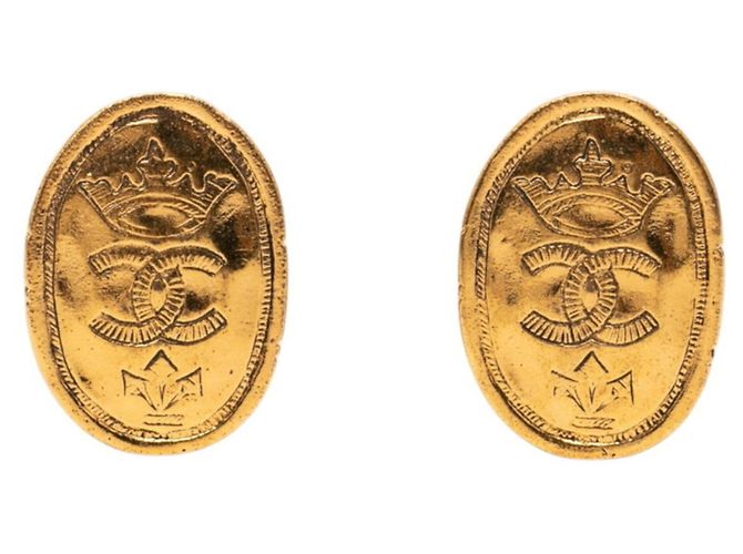Timeless Orecchini vintage Chanel Coco Mark Crown D'oro 
