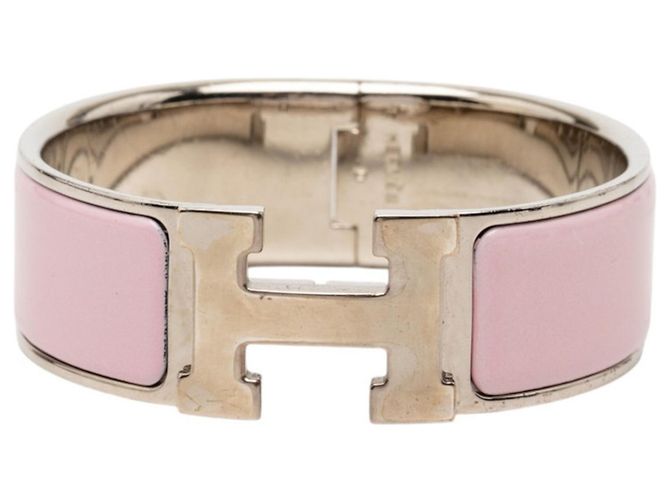 Hermès Hermes Clic Clac H PM Armband Silber Pink