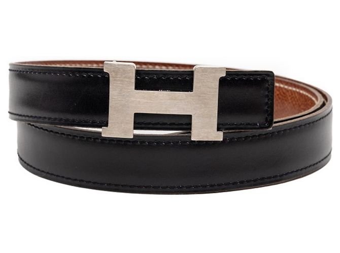 Cinto H Constance da Hermès Marrom Preto