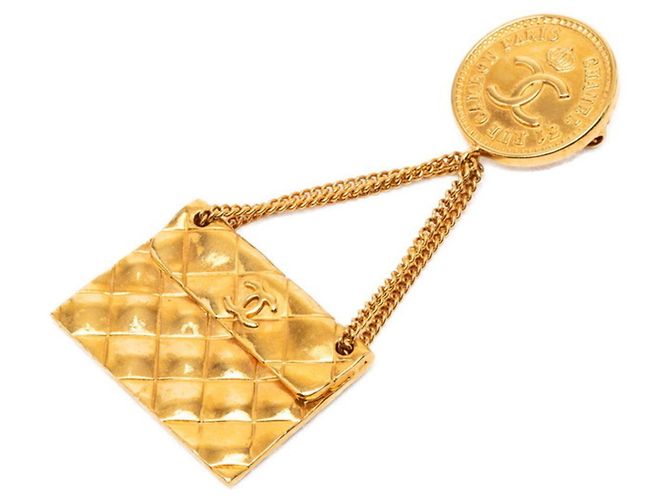 Spilla Vintage Coco Mark di Chanel D'oro