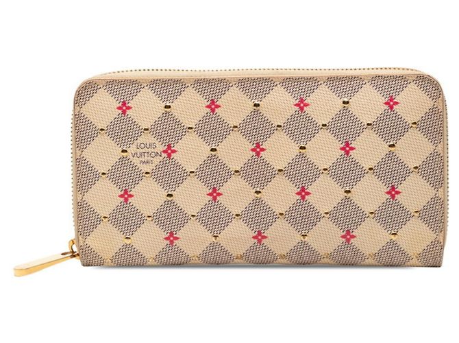 Zippy Geldbörse Damier Azur Louis Vuitton Pink Weiß