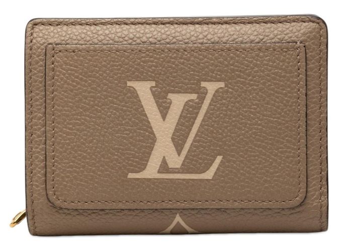 Louis Vuitton Monogram Empreinte Bi-fold Wallet Beige Grey