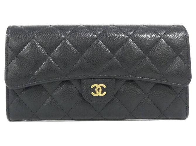 Chanel Timeless Classic Line AP0241 Geldbörse Schwarz Bordeaux