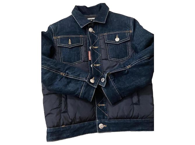 Giubbotto ibrido in denim DSQUARED2 bambino Blu
