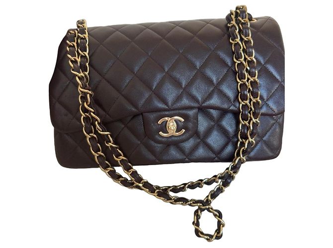 Classique Sac à main Chanel Classic Flap cuir marron