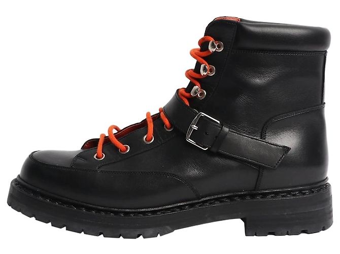 Hermès Schwarze Leder-Wanderschuhe - Größe EU 38