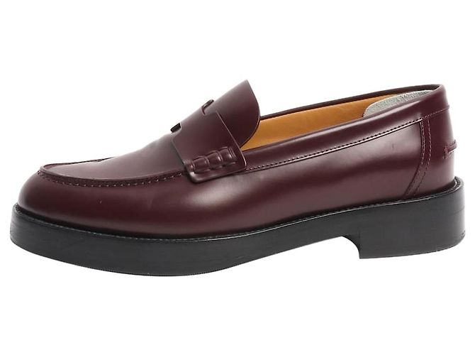 Hermès Mocasines de cuero burdeos - talla EU 38,5