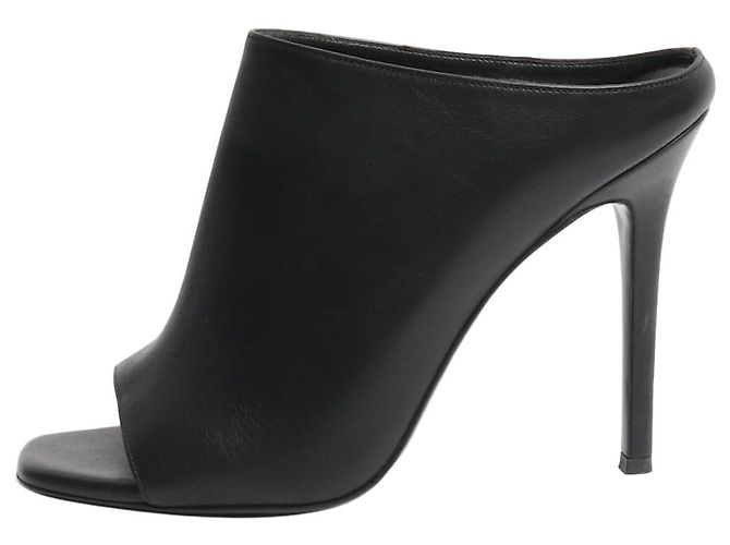 Ermanno Scervino Schwarze Leder-Peeptoe-Mules - Größe EU 38